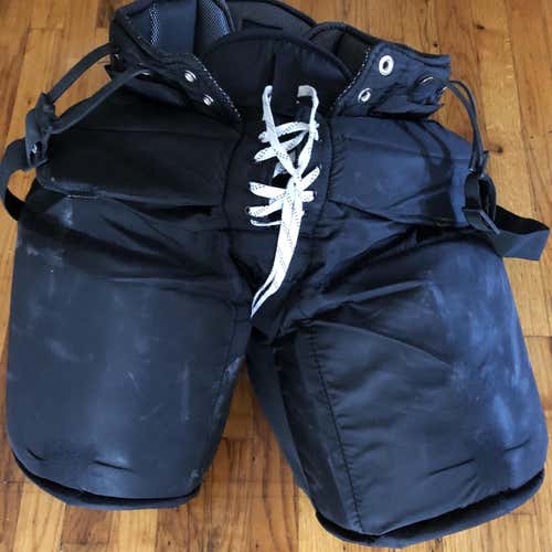 Black Used Large Vaughn V7 Pro Stock Hockey Goalie Pants Kinkaid Return