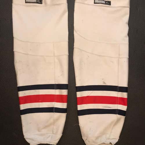 Reebok Edge White Columbus Blue Jackets Hockey Socks XL