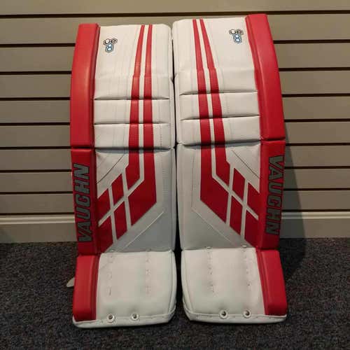 New 31+2" Vaughn Velocity VE8 Int. Goalie Leg Pads White/Red