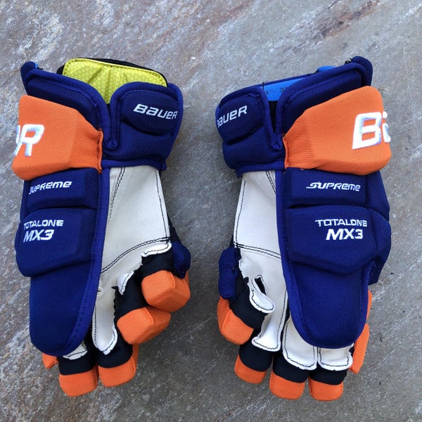 Bauer Supreme MX3 New Jersey Devils NHL Pro Stock Ice Hockey Player Gloves  14