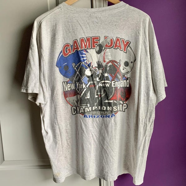 SUPER BOWL XLII PATRIOTS vs. GIANTS VINTAGE T SHIRT XL