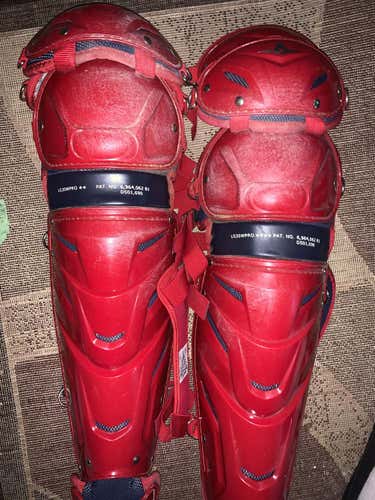 Red Used Adult All Star System 7 Catcher's Leg Guard