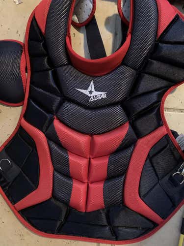 Red Used Adult All Star Catcher's Chest Protector