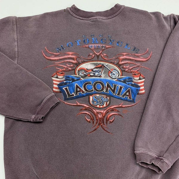 Laconia 83rd Bike Week Crewneck Sweatshirt Adult M Red Motorcycles New Hampshire