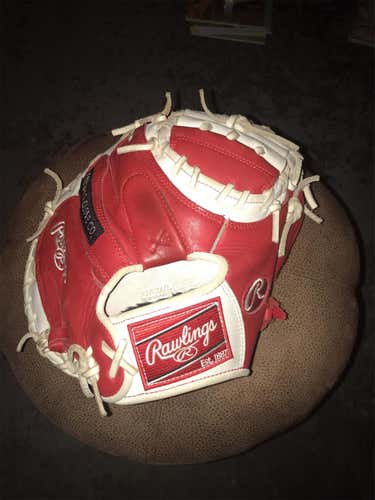 Red Used Catcher's Gold Glove Gamer Series 33" Baseball Glove