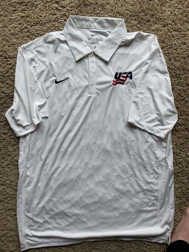 USA Hockey White Adult Large Nike Shirt