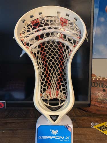 Like new ECD Weapon X Lacrosse Head Strung With Hero 2.0 Faceoff Pocket (comes with ECD stand)