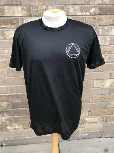 Adidas ClimaTech Colorado Eagles Black Short Sleeve Slogan Shirt 9394