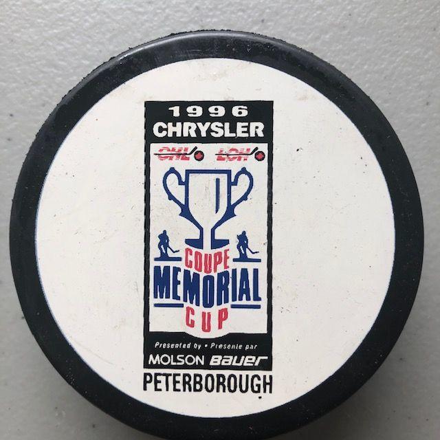Memorial Cup CHL Championship 1996 Peterboro Official Game Puck