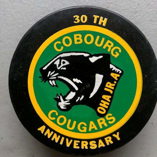 Cobourg Cougars OHA Jr A 30th Anniversary Puck