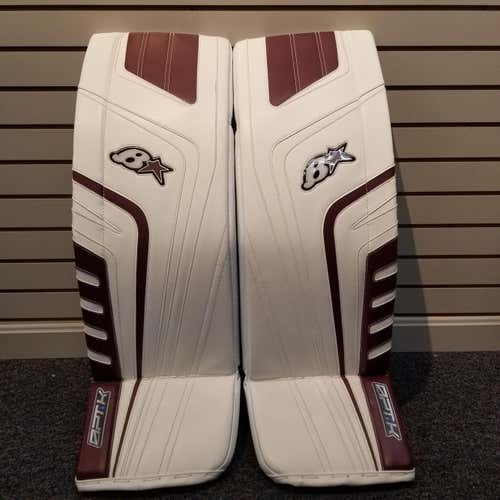 New 35+1" Brian's OPTiK Goalie Leg Pads White/Maroon