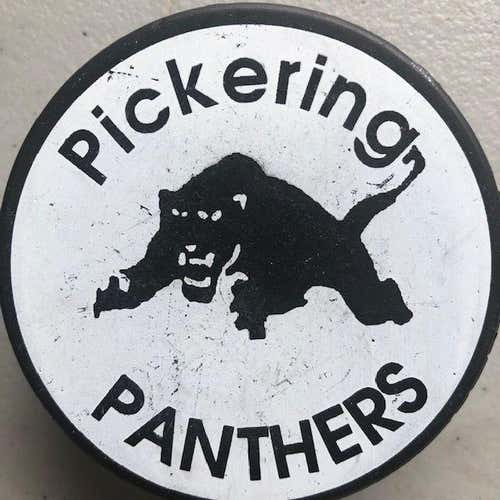 Pickering Panthers OHA Jr B game used Official Game Puck