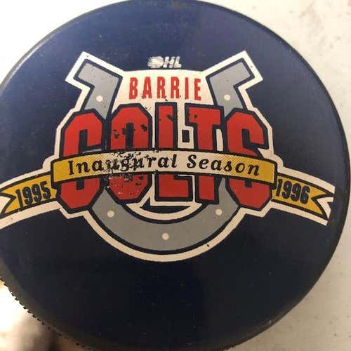 Barrie Colts 95-96 Inaugural Season OHL Official Game Puck