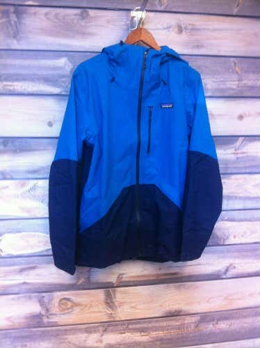 Men's Patagonia non-Insulated Snowshot Ski Jacket color Balkan Blue size medium