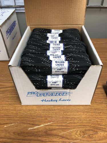 Brand New Pro Guard Laces Black Waxed 108” 36 Pack