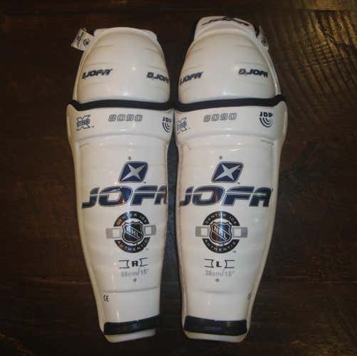 JOFA JDP 8090 PRO STOCK SHIN GUARDS 15" EUC JDP CENTER ICE COLLECTION