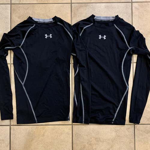 Pair of Under Armour HeatGear Long Sleeve Compression Shirts Sz S