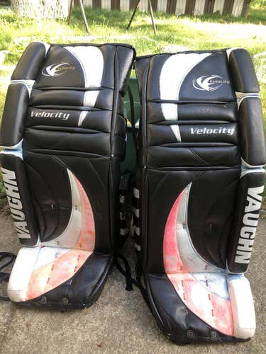 Black Used Senior 36" Vaughn Velocity V2 Goalie Leg Pads