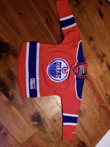 Orange Used Adult Small Reebok Oilers Jersey