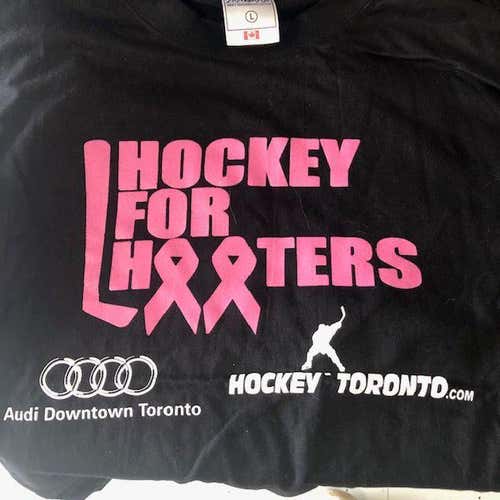 Hockey For Hooters Charity Tshirt Black New Adult Men's Large Shirt