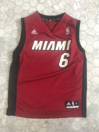 LeBron James Miami Heat Youth Medium Red Adidas Jersey