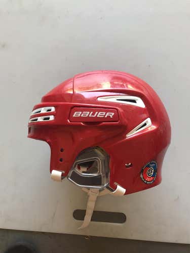 Red Used Large Bauer Re-Akt 75 Helmet