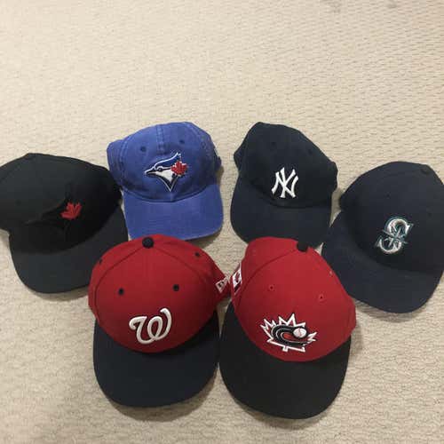 6 Various Baseball Caps, Adjustable+7 1/4