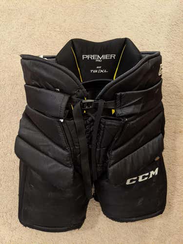 Black Senior Used XL CCM Premier Pro Hockey Goalie Pants