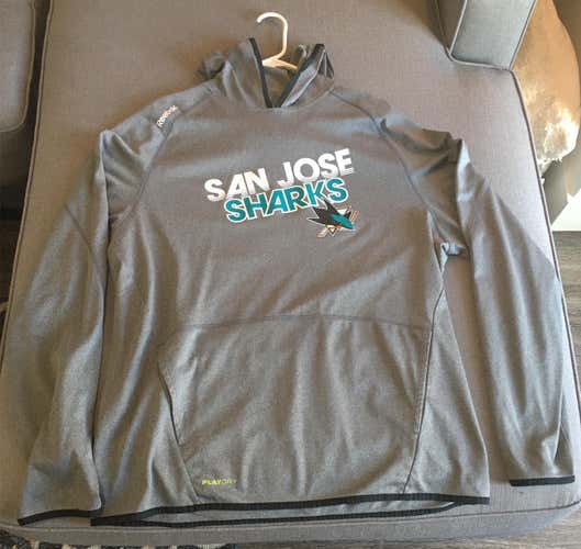 Pro Stock San Jose Sharks NHL Reebok Speedwick Warm Up Hoodie Team Issued