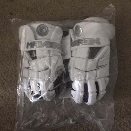 White New Player Maverik M4 13" Lacrosse Gloves
