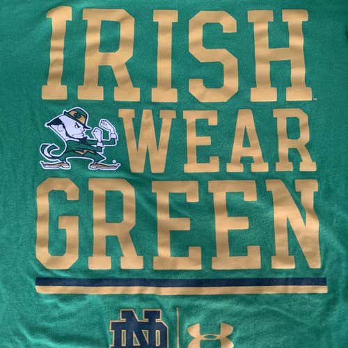 Notre Dame T- Shirt Green Unisex Large Under Armour Shirt