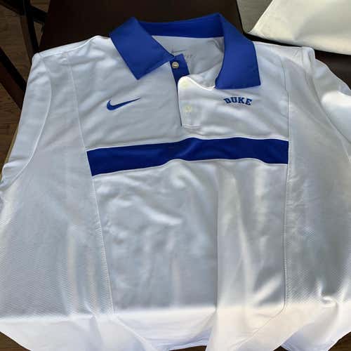 Duke Blue Devils White Men's Small Nike Golf  Shirt