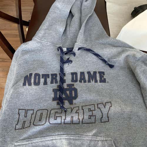 Notre Dame Irish Hockey Gray Unisex Large  Sweatshirt