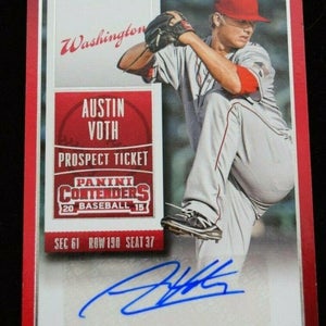 Authentic Autographed Baseball Card Austin Voth Washington Nationals