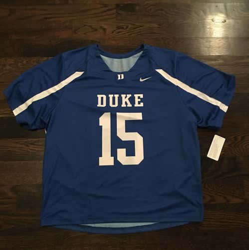 New Nike Duke Blue Devils #15 Myles Jones Lacrosse Nike Face Off Digital Jersey LG $85