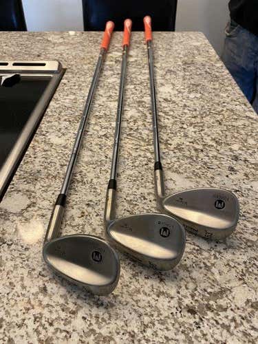 Used Men's Golfworks Right Handed Maltby M-Series Forged Wedges, Stiff Flex 53*, 56*, 60*Steel Shaft