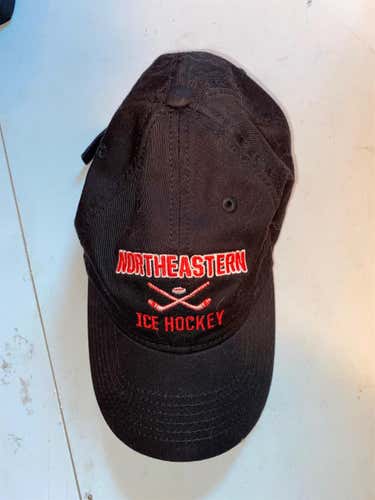 One Size Fits All Northeastern Ice Hockey Strap back Hat
