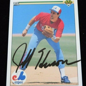 Authentic Autographed Baseball Card Jeff Huson Montreal Expos