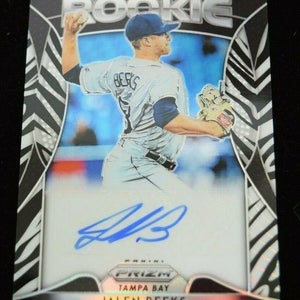 Authentic Autographed Baseball Card Jalen Beeks Tampa Bay Rays
