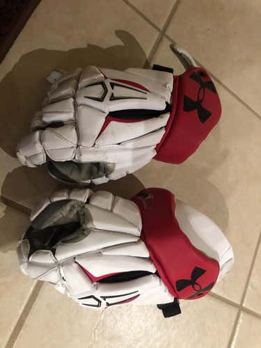 Team OntarioWhite Used Player Under Armour Command Pro 2 Lacrosse Gloves 13"