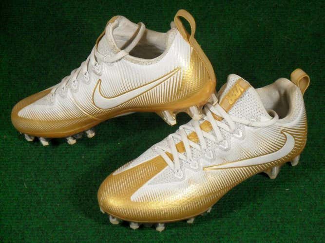 Used Nike Vapor Untouchable Pro TD Low Football Cleats White Metallic Gold 8
