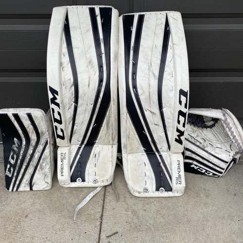 White Used 34+1 Regular CCM Premier R1.5  Goalie Full Set