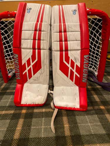 Red Used 31" Vaughn Velocity VE8  Goalie Leg Pads