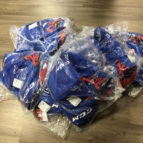 TEAM SET - New SR Medium CCM RBZ 130 Hockey Pants - Royal Blue - 6 Pieces