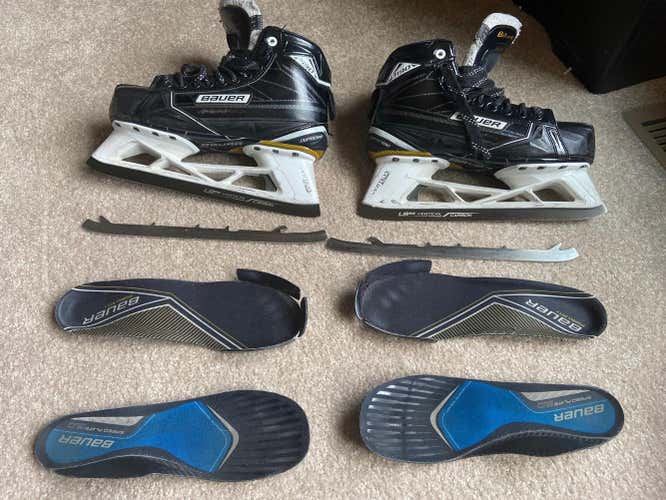 Senior Used Bauer Supreme S190 Hockey Goalie Skates D&R (Regular) Size 8