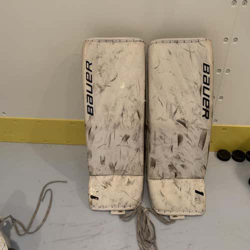 White Used 33" Bauer Supreme 1S  Goalie Leg Pads