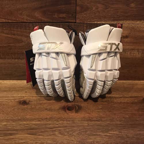 BNWT STX Surgeon RZR White 12" Lacrosse Gloves