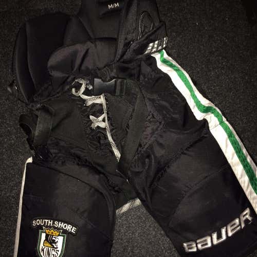 Black Used Medium Bauer Pro Stock Hockey Pants