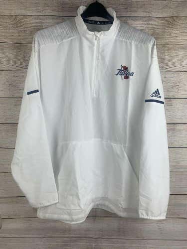 University Of Tulsa White LS Woven 1/4 Zip L