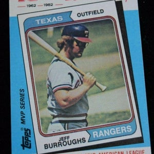 Authentic Baseball Card Jeff Burroughs Texas Rangers